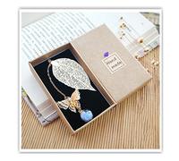 Reading Mark Bookmark， Metal Leaf Immortal Flower Bookmarks Gift for Friends Stationery Read Multicolor(F)