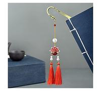 Reading Mark Bookmark， Metal Peking Opera Face Bookmarks Multicolor 3 pcs Tassel Beads(E)