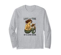 Reading Mermaid Lost in the Tide of a Good Book Ocean Long Sleeve T-Shirt