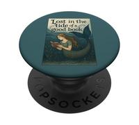 Reading Mermaid Lost in the Tide of a Good Book Ocean PopSockets Adhesive PopGrip