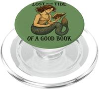 Reading Mermaid Lost in the Tide of a Good Book Ocean PopSockets PopGrip for MagSafe