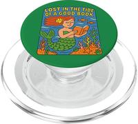 Reading Mermaid Lost in the Tide of a Good Book Ocean PopSockets PopGrip for MagSafe