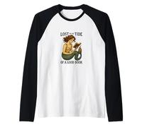 Reading Mermaid Lost in the Tide of a Good Book Ocean Raglan Baseball Tee