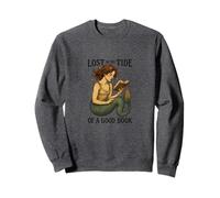 Reading Mermaid Lost in the Tide of a Good Book Ocean Sweatshirt