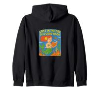 Reading Mermaid Lost in the Tide of a Good Book Ocean Zip Hoodie