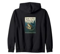 Reading Mermaid Lost in the Tide of a Good Book Ocean Zip Hoodie