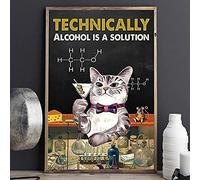 Reading Metal Sign Cat Lover is A Solution, Funny Wall Decoration Tin Metal Sign Poster Tin Sign Metal