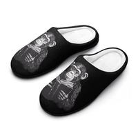 Reading Monkey Chimpanzee Flannel Slippers For Men Memory Foam Soft Warm Home Shoes Print 9-10(42-43)