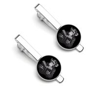 Reading Monkey Chimpanzee Tie Clips for Men Tack Pins Regular Necktie Bar for Wedding Anniversary Business