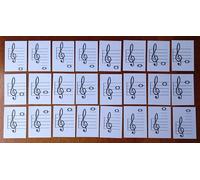 Reading Music Flash Cards Learning Tool Name Note Piano Guitar Practice (Classical Guitar - 24 Cards)