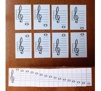 Reading Music Flash Cards Learning Tool Name Note Piano Guitar Practice (Extended Treble Clef Only - 24 cards)