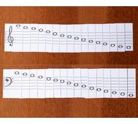 Reading Music Flash Cards Learning Tool Name Note Piano Guitar Practice (Treble & Bass - 32 cards)
