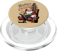 Reading My Way Through Christmas - Book Lover Santa PopSockets PopGrip for MagSafe