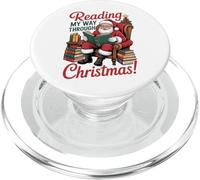 Reading My Way Through Christmas - Book Lover Santa PopSockets PopGrip for MagSafe