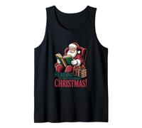 Reading My Way Through Christmas - Book Lover Santa Tank Top