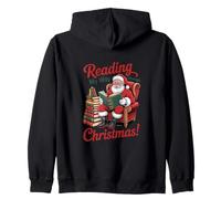 Reading My Way Through Christmas - Book Lover Santa Zip Hoodie