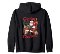 Reading My Way Through Christmas - Book Lover Santa Zip Hoodie