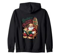 Reading My Way Through Christmas - Book Lover Santa Zip Hoodie