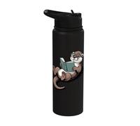 Reading Otter Cute Book Lover Animal Art for Smart Minds Stainless Steel Insulated Water Bottle