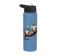 Reading Otter Cute Book Lover Animal Art for Smart Minds Stainless Steel Insulated Water Bottle