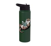 Reading Otter Cute Book Lover Animal Art for Smart Minds Stainless Steel Insulated Water Bottle