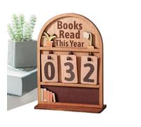 Reading - Personal Tally Board Tracker, Rustic Wood Library Accent, Literature Tracking Display, Chalkboard Style Customization Feature, Bibliophile Decoration Item, Small 6 X 8 Inch