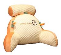 Reading Pillow 23.6×17.7×7.8in Comfortable Detachable Back Rest Pillow Cute 2 In 1Multifunctional Back Support Cushion for Reading Relaxing Watching TV Game (Toast)