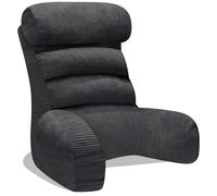 Reading Pillow, Back Support with Arms for TV, Gaming, Relaxing and Comfort, Reading Pillow for Bed Adult, Bed Cushion for Sitting Up, Support for Reading, Watching TV or Lounging（Charcoal，65*30cm）