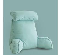 Reading Pillow Backrest Support Cushion with Shredded Memory Foam for Adults and Children, Includes Arms and Pockets, Washable Cover for Bed and Couch Sitting