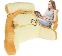 Reading Pillow for Bed,60×45×20cm Detachable Reading Pillow with Support Neck/Arm Reading Cushion Bed Rest Pillow Adult Backrest Lounge Cushion for Reading Relaxing Watching TV Games (toast-60cm)