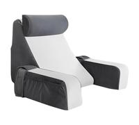 Reading Pillow for Bed Adults, 16.5 x 18.9 in Back Support Cushion with Detachable Arms, 15.7 x 5.9 in Neck Headrest, Sponge & Crystal Velvet, Grey Wedge Pillow for Sitting Up in Bed, Sofa, Floor
