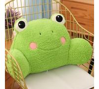 Reading Pillow for Bed - Back Support Pillow with Removable Cover, Lumbar Cushion for Sofa/Home Office/Car Chair, Gaming Back Cushion, Cute Animal Reading Bed Rest & Cuddle Cushions (Frog)