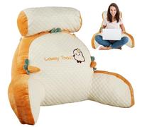 Reading Pillow for Bed Comfortable Reading Cushion for Bed Back Support with Arm Multifunctional Detachable Backrest Pillow Washable Support Rest Pillow for Reading Relaxing Watching TV(70cm,Toast)