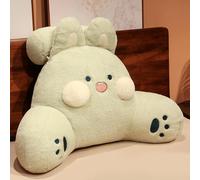 Reading Pillow For Bed, Lovely 2 In 1 Backrest Pillows With Neck Roll And Arms, Plush Support Pillow Reading Cushion For Adults Kids Large Back Pillow For Sitting Up In(Size:60×45CM,Color:Light Green)