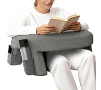 Reading Pillow for Bed - Memory Foam Ergonomic Non Slip Arm Rest Cushion | Support Pillow with Lap Desk Design for Comfort | Ideal Working Crocheting Sitting on Floor Couch Using Book Laptop