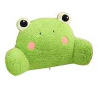 Reading Pillow for Bed, Multifunctional Back Support Pillow for Bed Sofa, Cute Animal Cuddle Cushion, Back Rest Pillow with Removable Cover, Suitable for Home Office Car Use - Frog
