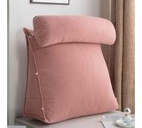 Reading pillow， Triangular Cushion With Adjustable Neck,Back Support Backrest Cushion For Sofa Bed,Headboard Lumbar Support Pillows Ergonomic Backrest Pillow For Gaming(Light Bean Paste,60x50x22cm)
