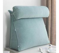 Reading pillow， Triangular Cushion With Adjustable Neck,Back Support Backrest Cushion For Sofa Bed,Headboard Lumbar Support Pillows Ergonomic Backrest Pillow For Gaming(Thousand Grass Color,60x50x22cm