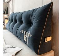 Reading Pillow Triangular Headboard for Bay Window Sofa Soft Headrest Back Support Removable Wedge Bolster Cushion (150x20x50cm Blue)