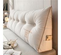 Reading Pillow Triangular Headboard for Bay Window Sofa Soft Headrest Back Support Removable Wedge Bolster Cushion (180x20x50cm)