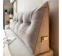 Reading Pillow Triangular Headboard for Bay Window Sofa Soft Headrest Back Support Removable Wedge Bolster Cushion (120x20x50cm Gray)