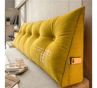 Reading Pillow Triangular Headboard for Bay Window Sofa Soft Headrest Back Support Removable Wedge Bolster Cushion (150x20x50cm Yellow)