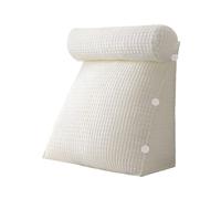 Reading Pillows For Bed Sofa,Extra Large 3 In 1 ，Side Pocket Design With Neck Arm Back Support, Lap Pillow , Adult Back Reading Cushion With Detachable Neck Roll Washable Cover For Relaxing Watching(W
