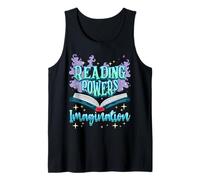 Reading Powers Imagination Books Bookworm Reading Teacher Tank Top