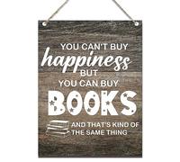Reading Quote You Can'T Buy Happiness But You Can Buy Books Sign Plaque Signs (J645) Metal Sign Retro Vintage Tin Sign Metal Poster Wall Art Decor 8x12 Inches