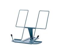Reading Rack Adjustable Desk Book Stand Cookbook Holder Portable Bookrest Non-Slip Page Clips for Thick Textbook Recipe(Navy Blue)