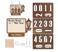 Reading Record Sign: For Bookshelf Counter, Literary Decoration Accessory, Functional Tracking Tool | Room Nook Club Readers Teachers Women Bib Mice