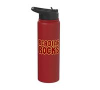 Reading Rocks Funny Book Lover Reading Rocks Stainless Steel Insulated Water Bottle
