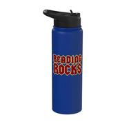 Reading Rocks Funny Book Lover Reading Rocks Stainless Steel Insulated Water Bottle