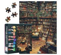 Reading Room Jigsaw Puzzles 1000 Pieces for Adults Library Bookshelf Puzzle Book Enthusiasts Family Challenge Game Challenging & Vivid Detail Ideal for Puzzle Enthusiasts Size : 50x70cm